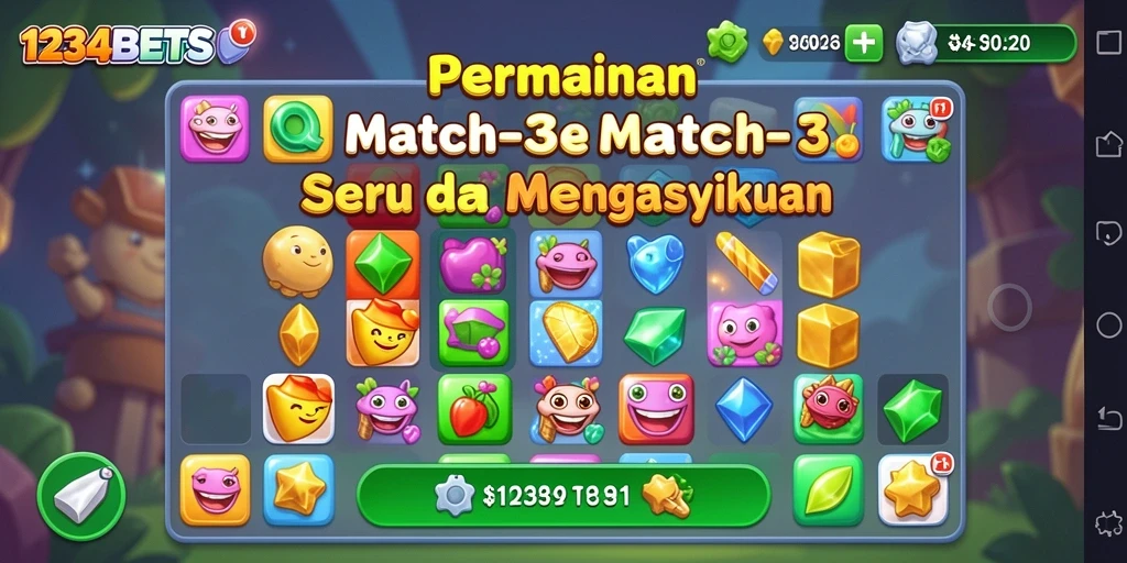 Tangkapan layar gameplay menampilkan aksi mencocokkan elemen yang menyenangkan.