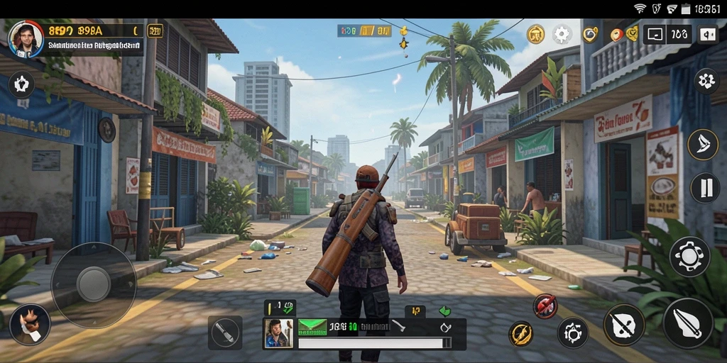 Screenshot menampilkan karakter utama dalam gameplay simulasi yang mendalam.