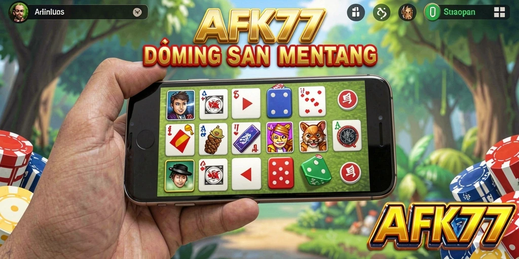 Screenshot gameplay Domino AFK77 menampilkan suasana seru dalam permainan.