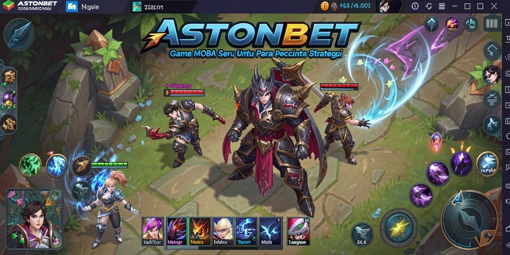 Tampilan gameplay seru dan strategis dari ASTONBET di arena MOBA.