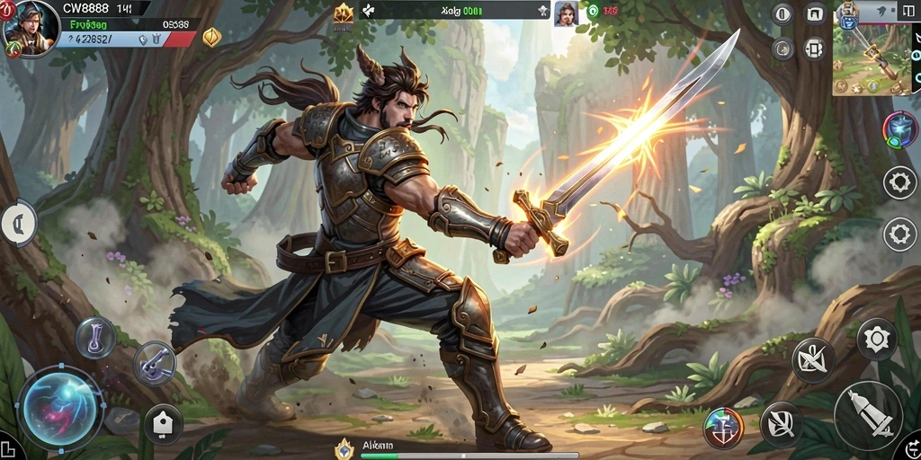 Tampilan pertarungan epik dalam gameplay ARPG CW8888.