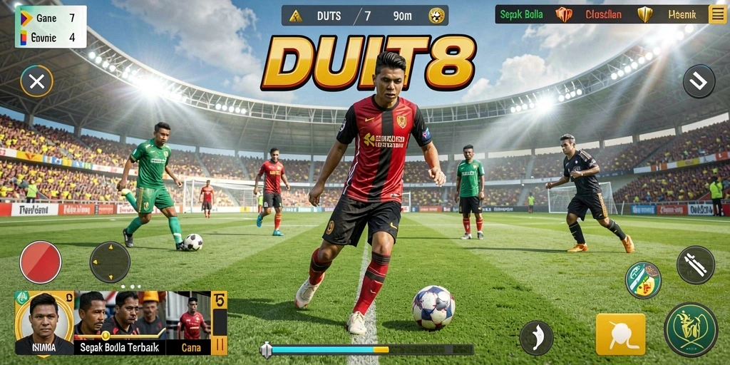Gameplay seru dalam pertandingan sepak bola di DUIT8.