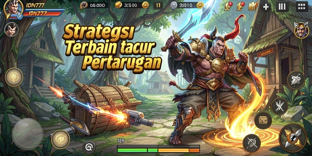 Tangkapan layar gameplay menunjukkan aksi strategi yang intens dan mendebarkan.