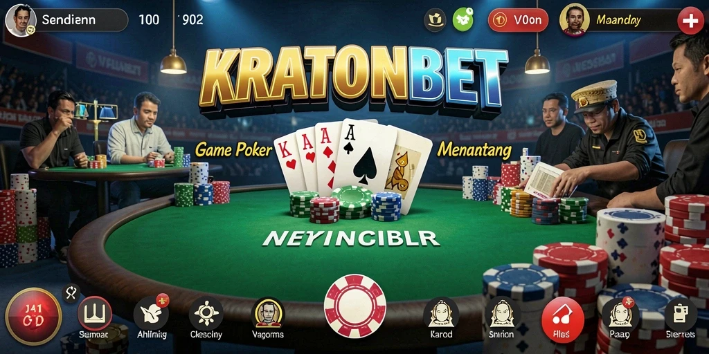 Tampilan menarik gameplay Poker di KRATONBET.
