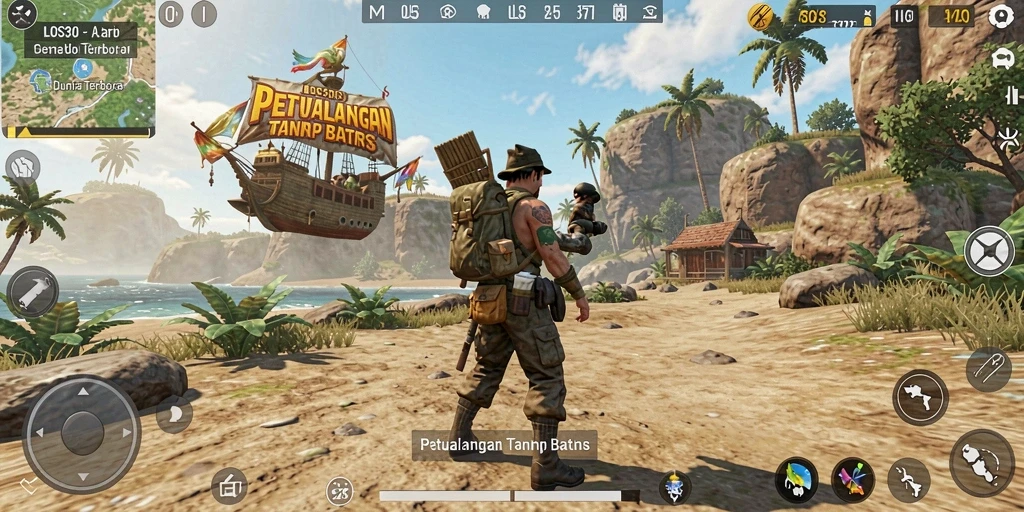 Tampilan gameplay <strong>LOS303</strong> yang menakjubkan di dunia terbuka.