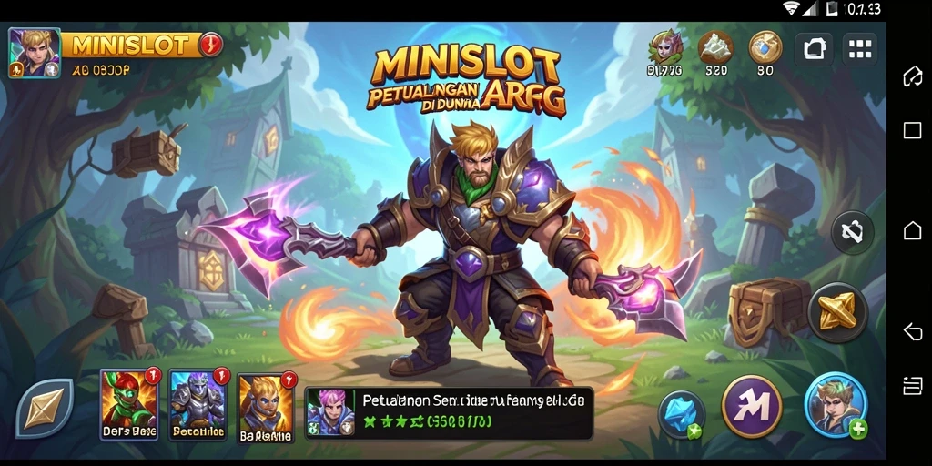 Screenshot gameplay MINISLOT dengan aksi pertarungan seru di dunia ARPG.