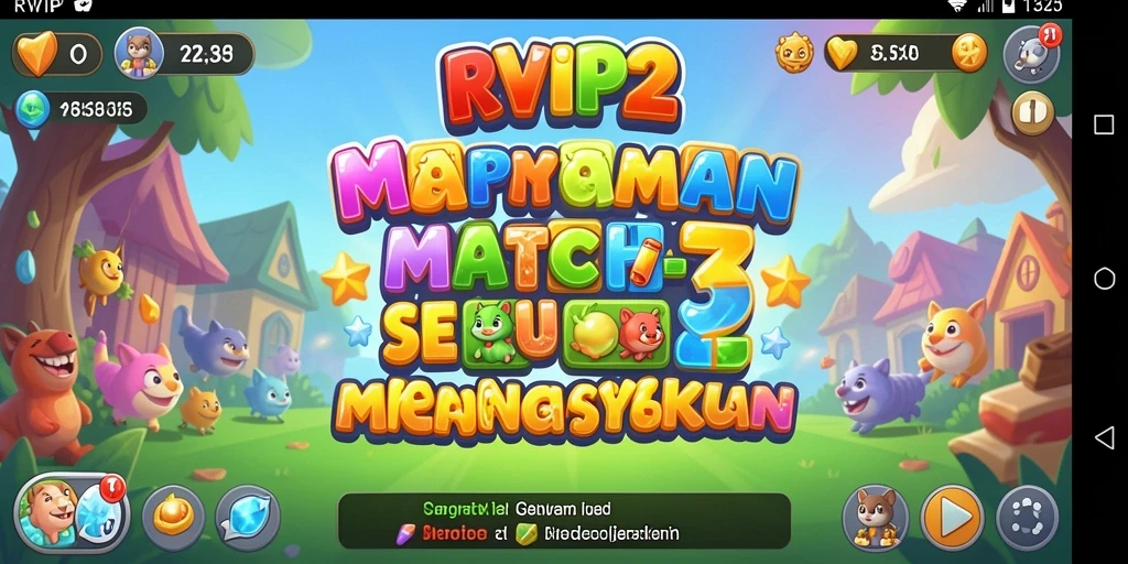 Tampilan gameplay seru dari RVIP2 permainan Match-3.