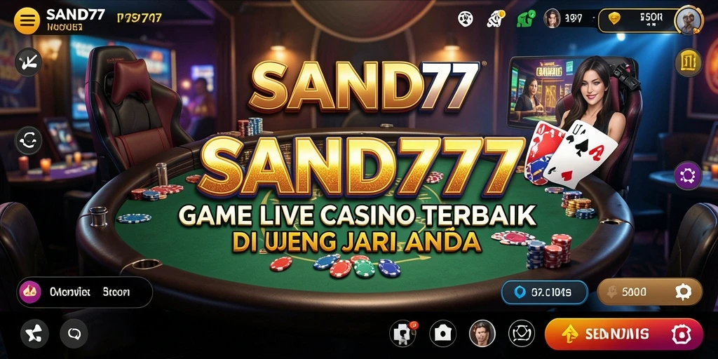 Screenshot gameplay SAND77 menampilkan suasana kasino langsung yang mendebarkan.