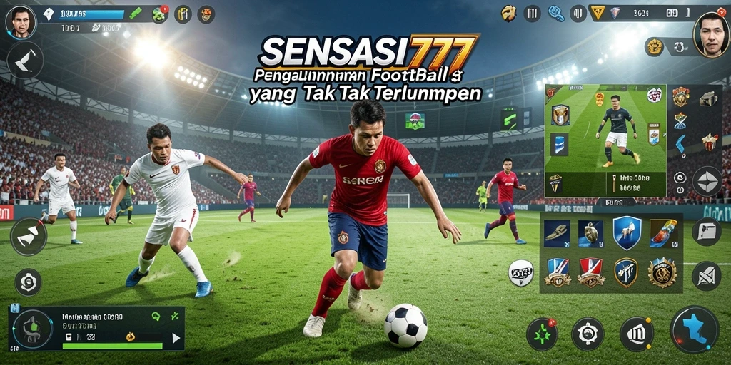 Screenshot menunjukkan aksi seru dalam permainan sepak bola.