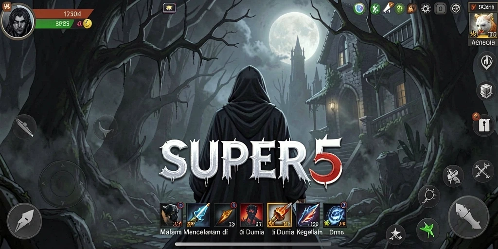 Gameplay SUPER5 yang menyeramkan dengan suasana mencekam.